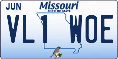 MO license plate VL1W0E
