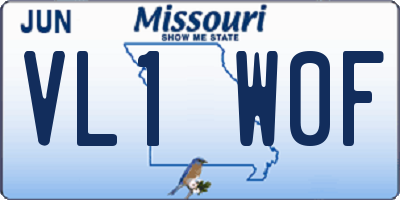 MO license plate VL1W0F