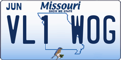 MO license plate VL1W0G