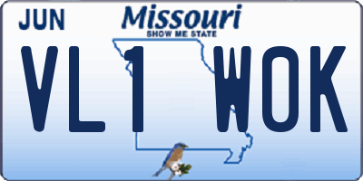 MO license plate VL1W0K