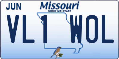 MO license plate VL1W0L