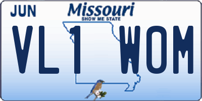 MO license plate VL1W0M