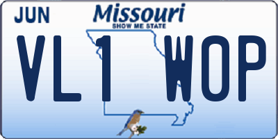 MO license plate VL1W0P