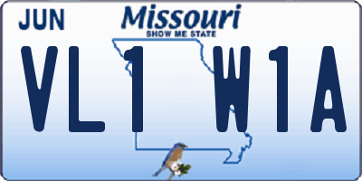 MO license plate VL1W1A