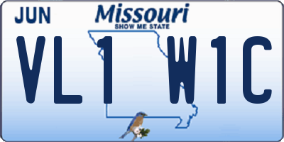 MO license plate VL1W1C