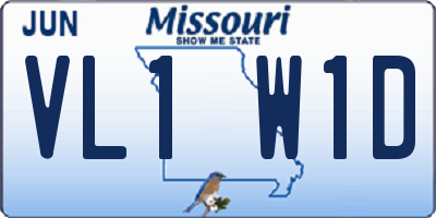 MO license plate VL1W1D