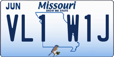 MO license plate VL1W1J