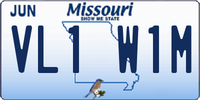 MO license plate VL1W1M