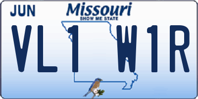 MO license plate VL1W1R