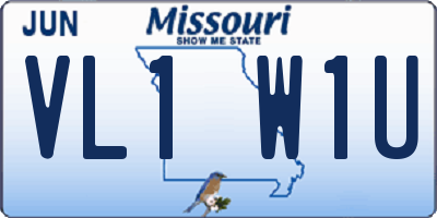 MO license plate VL1W1U