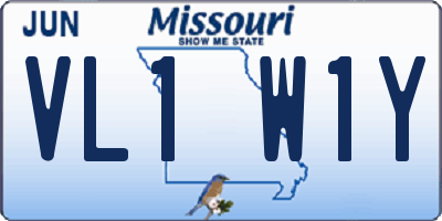 MO license plate VL1W1Y