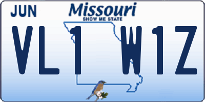 MO license plate VL1W1Z