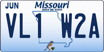 MO license plate VL1W2A