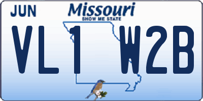 MO license plate VL1W2B