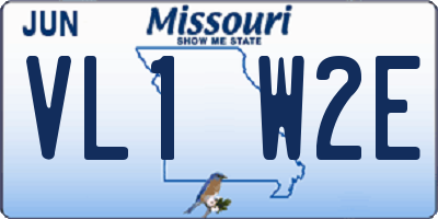 MO license plate VL1W2E