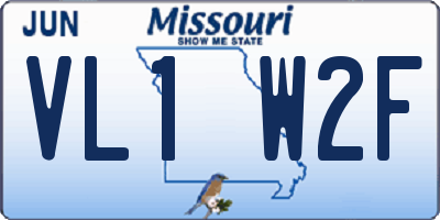 MO license plate VL1W2F