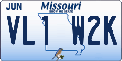 MO license plate VL1W2K