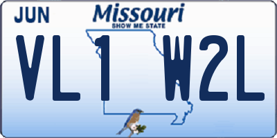 MO license plate VL1W2L