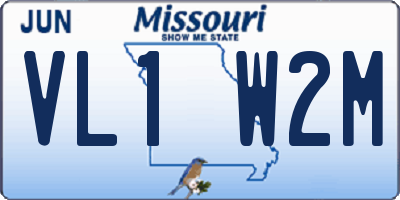 MO license plate VL1W2M