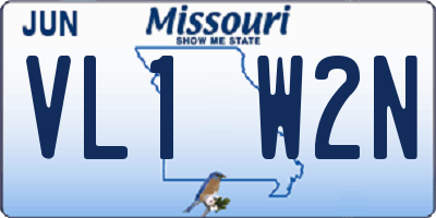 MO license plate VL1W2N