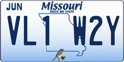 MO license plate VL1W2Y