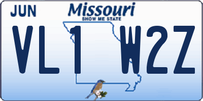 MO license plate VL1W2Z