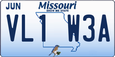 MO license plate VL1W3A