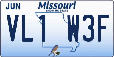 MO license plate VL1W3F