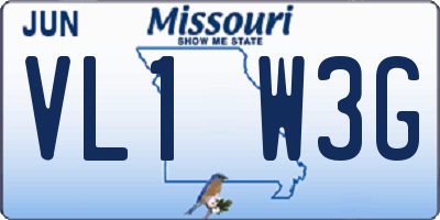 MO license plate VL1W3G