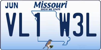 MO license plate VL1W3L