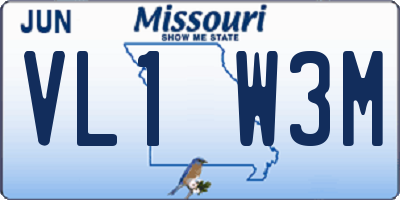 MO license plate VL1W3M