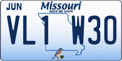 MO license plate VL1W3O