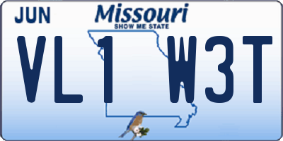 MO license plate VL1W3T
