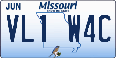 MO license plate VL1W4C