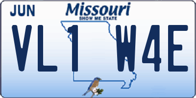 MO license plate VL1W4E