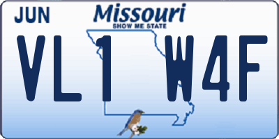 MO license plate VL1W4F