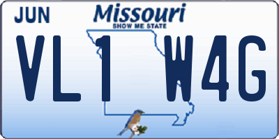 MO license plate VL1W4G