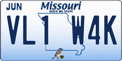 MO license plate VL1W4K