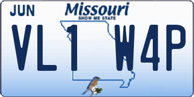 MO license plate VL1W4P