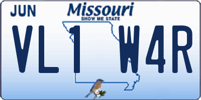 MO license plate VL1W4R