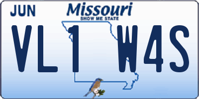 MO license plate VL1W4S