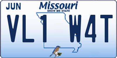 MO license plate VL1W4T