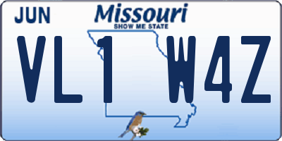 MO license plate VL1W4Z