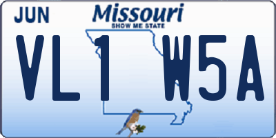 MO license plate VL1W5A
