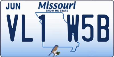 MO license plate VL1W5B