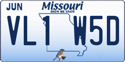 MO license plate VL1W5D