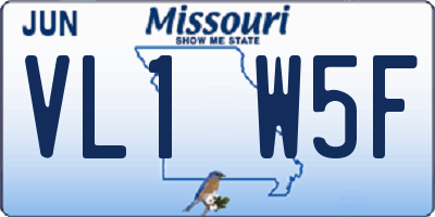 MO license plate VL1W5F