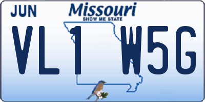 MO license plate VL1W5G