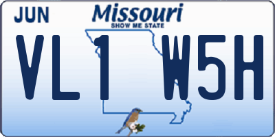 MO license plate VL1W5H
