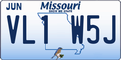MO license plate VL1W5J